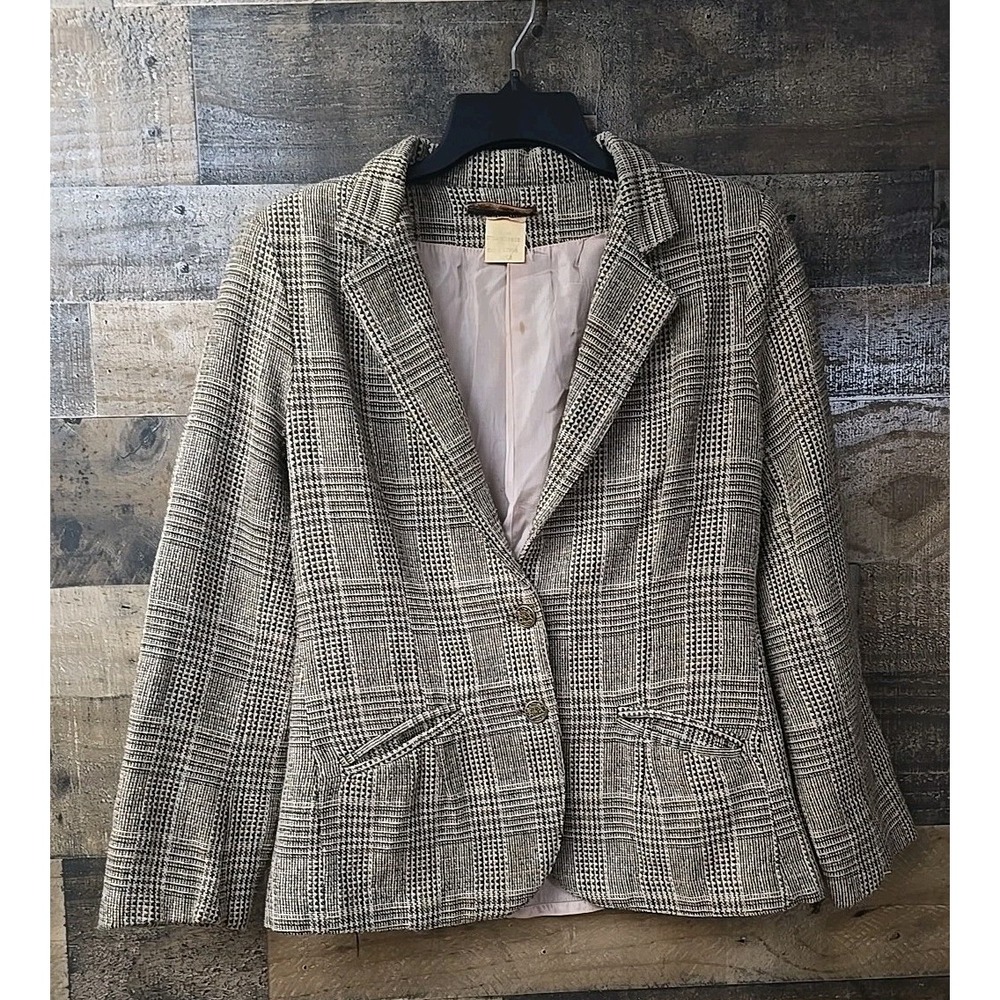 VTG Tweed Wool Blend Blazer Women 6 Lined Classic Career Academia Preppy Money
